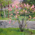 Pink bush, from the cycle Organica, oli, acryl on canvas, 100 x 130 cm, 2009 r.